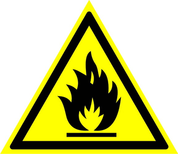 W01 пожароопасно! легковоспламеняющиеся вещества (пленка, сторона 200 мм) - Знаки безопасности - Предупреждающие знаки - . Магазин Znakstend.ru